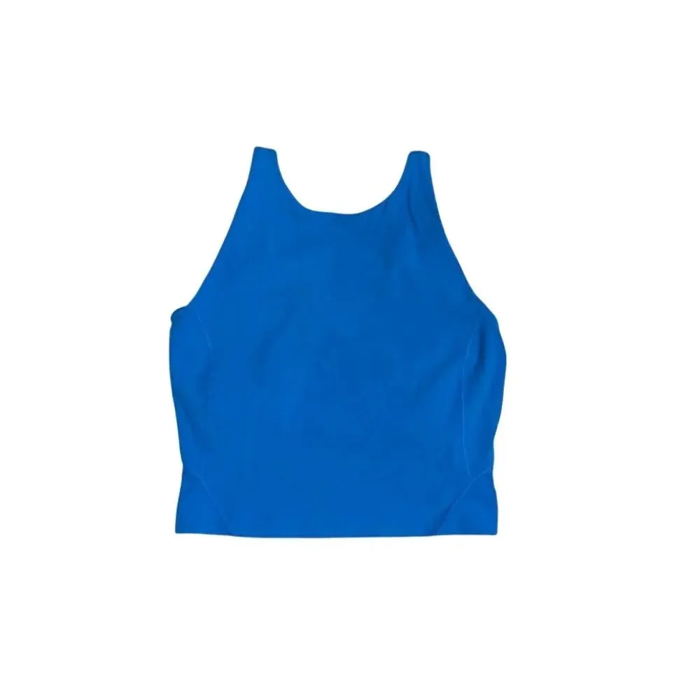 Lululemon Align High Neck Crop Casual Blue Athletic Tank Top Size 2